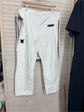 Men's White Drawstring Grappling Pants